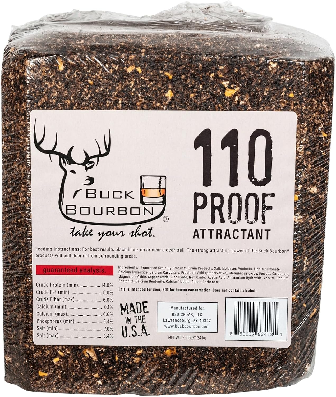 "Bag of Deer Sweet Feeds with a rustic label featuring a deer silhouette and natural background elements, showcasing a blend of high-quality grains and nutrients for deer."